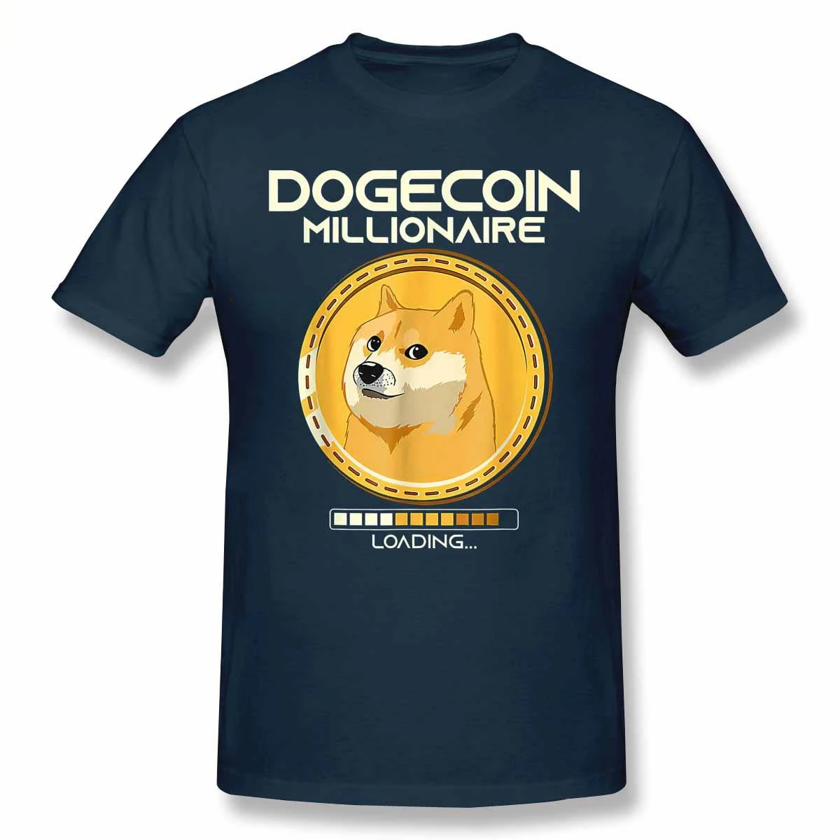 Dogecoin Millionaire Loading Cool Doge Coin Crypto Currency T Shirts Women Man's T-shirt Summer Tshirts Graphics Tee Tops