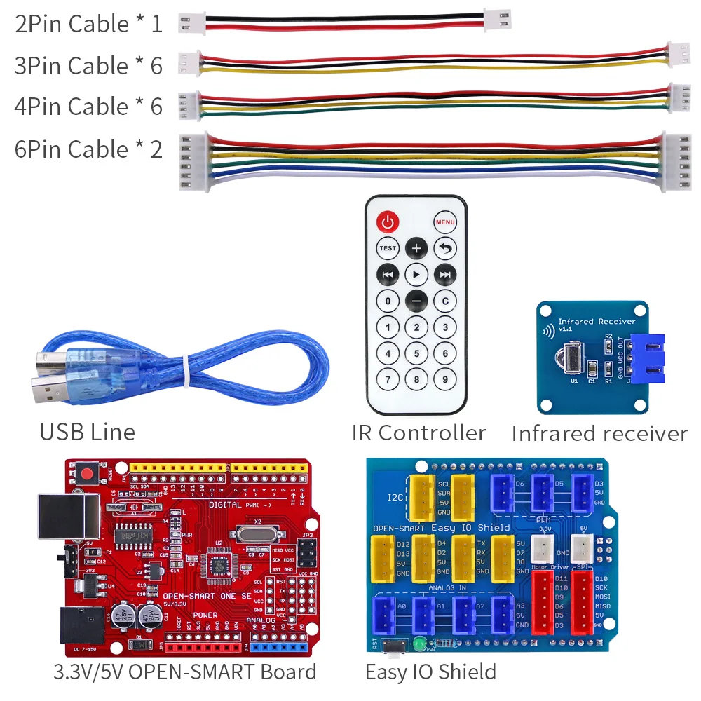 Easy Starter Kit Easy-plug colorful XH 2.54mm socket Sensor Kit with MP3 RTC LCD NTC Temperature Sensor module for Arduino