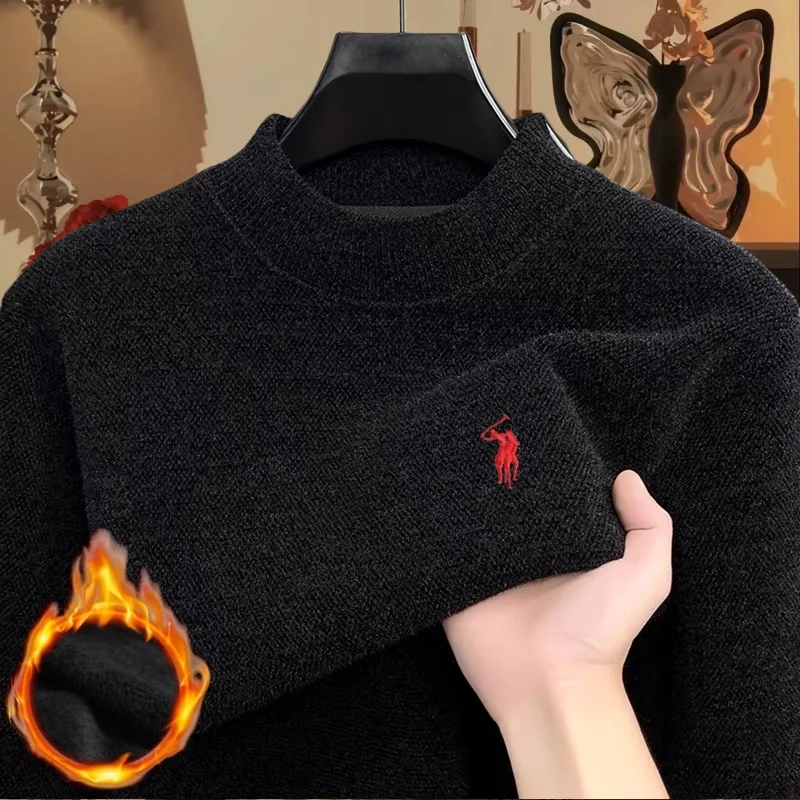 

Luxury men's best-selling brand Paul exquisite embroidered knitted comfortable sweater autumnand winter new velvet warm pullover