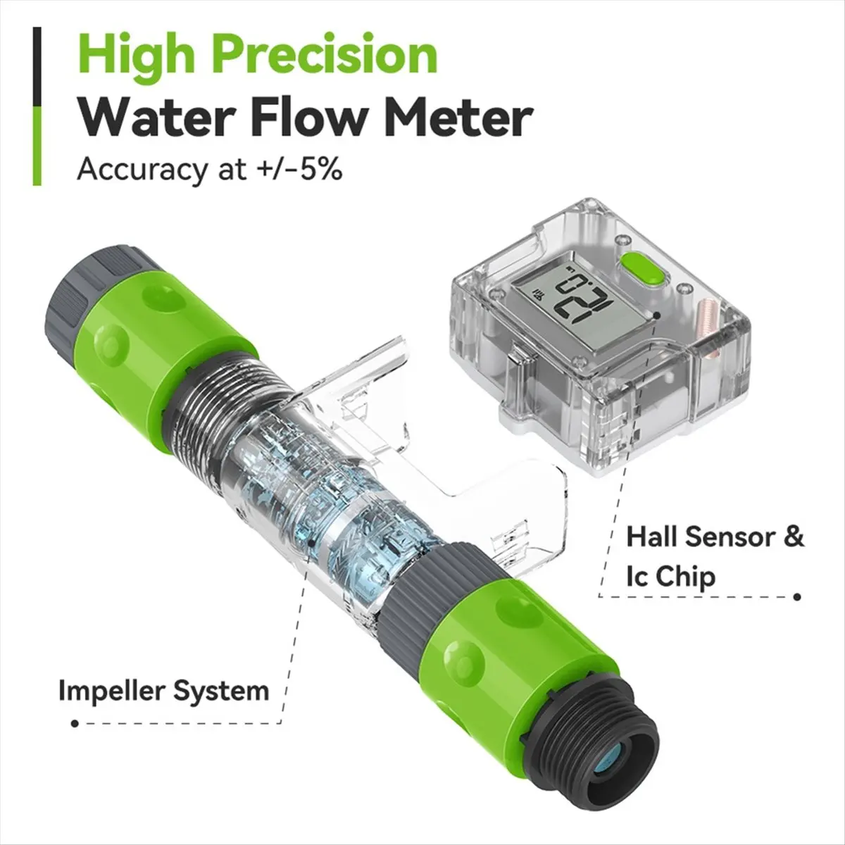【frki】 US Smart Wifi Water Meter 3/4inch with Digital LCD Garden Faucet Hose Watering Irrigation System History Monitor