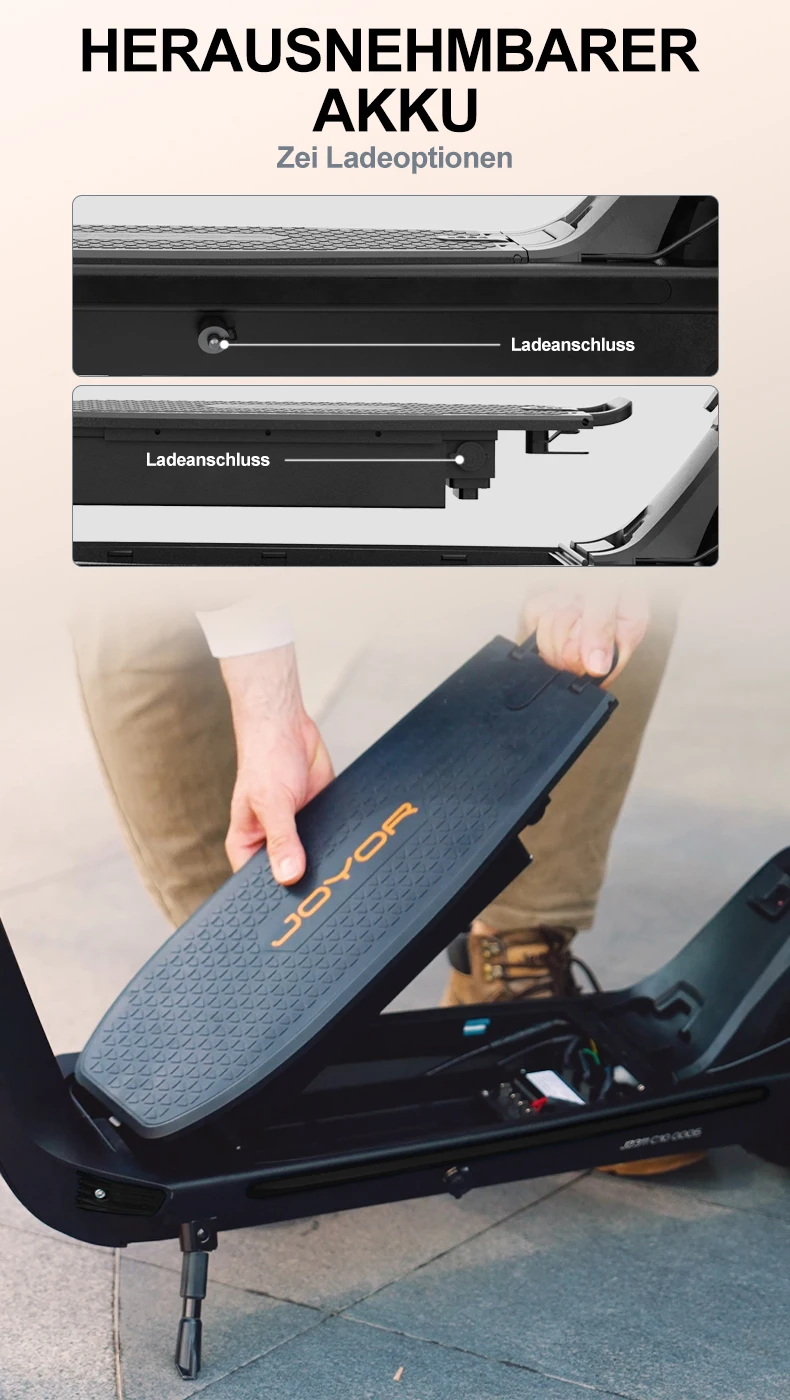 JOYOR C10E(ABE) Elektroroller für Erwachsene E-Scooter 48V10.4AH Akku 10'' Reifen Scheibenbremsen City E-Roller – Detail 4