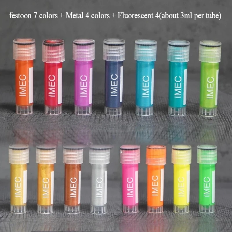 Acrylic Pigment Matte Metallic Fluorescent Phantom Color DIY Hand Painting Face Model Stone Sculpture Light Clay Coloring Paint