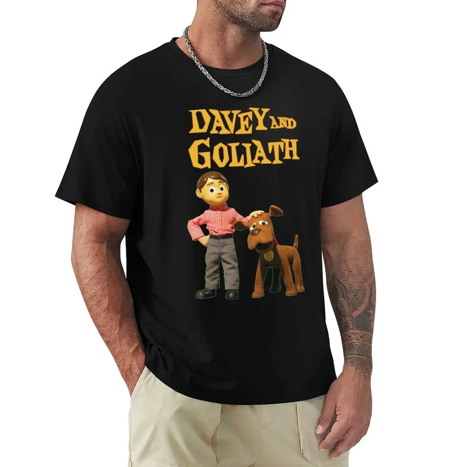 Cute clothes men t shirts Davey and Goliath graphic t shirts harajuku clothing oversized 2024 summer funny style hot sale cotton