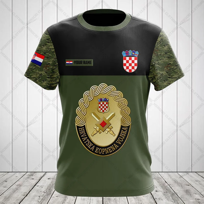 Customize Croatia Camouflage Tees Summer Cool Jersey Men\'s Fashion Loose Sportswear T-shirts Boys Oversized Short Sleeve Tops