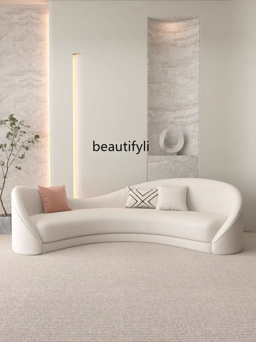 

Y48 Light luxury fabric special-shaped sofa beauty salon hair clothing store rest area curved reception