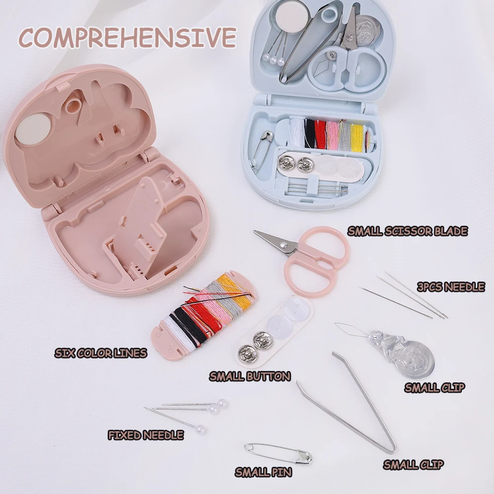 Mini kit da cucito da viaggio portatile scatola fili per aghi bottoni spille scatola da cucito a forbice strumento per maglieria per uso domestico