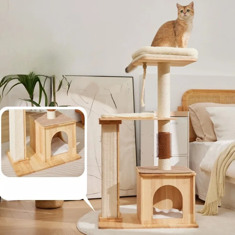 

Wooden Cat Towers for Big Cats Carrier Play Structure Beds & Furniture Cat Tree Sharpener Training Accessories Pet Products