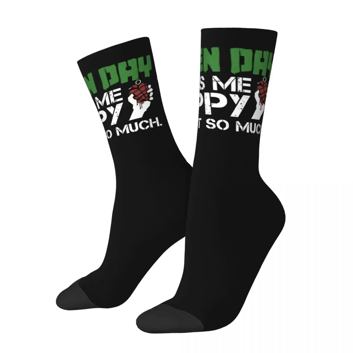 American Green Day Socks Men\'s Women\'s Punk Rock Music Socks Novelty Spring Summer Autumn Winter Middle Tube Stockings Gift