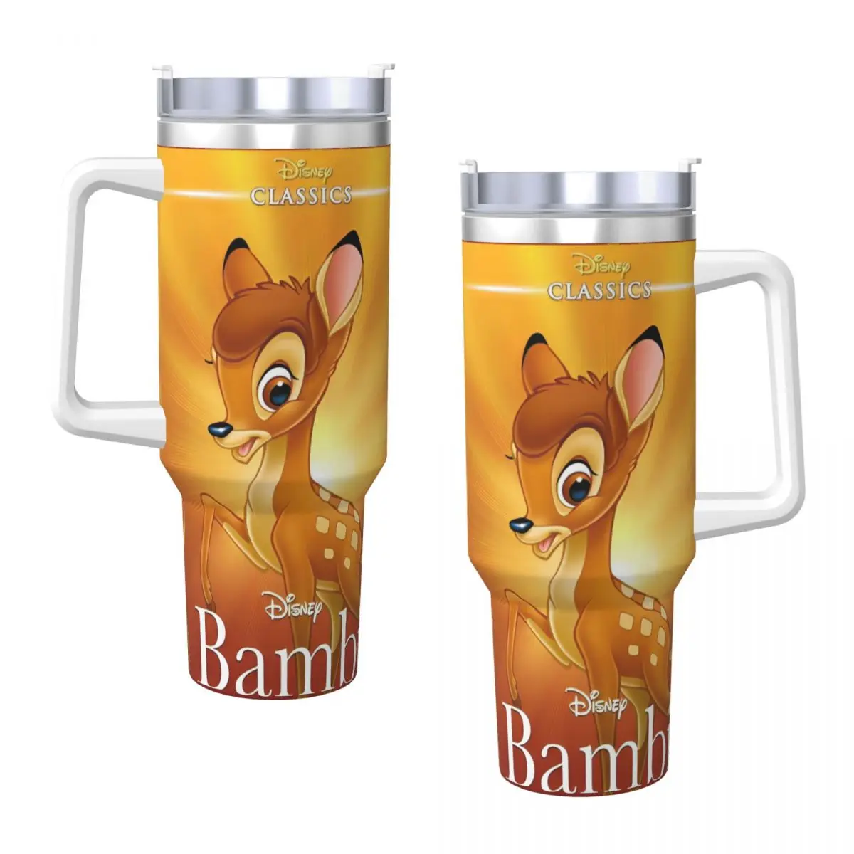 Bambi Cartoon Stainless Steel Tumbler Travel Car Mugs Capacity Thermal Cups Heat Preservation Cold Drink Milk Tea Water Bottle