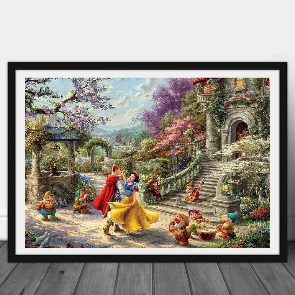 Disney Princess Art Poster Prints for Kids Bedroom Home Decor Cartoon Cinderella Snow White Rapunzel Canvas Painting Wall Art