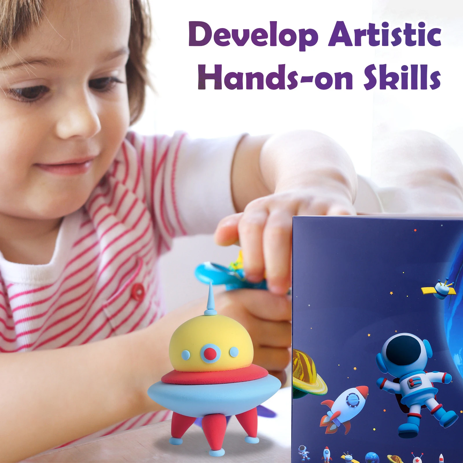 Air Dry Clay Kit Kreative Kinder Modelliermasse Geschenksets mit Werkzeugen Superleichtes DIY-Spielzeug aus weichem Ton für Mädchen und Jungen mit Tiermotiv