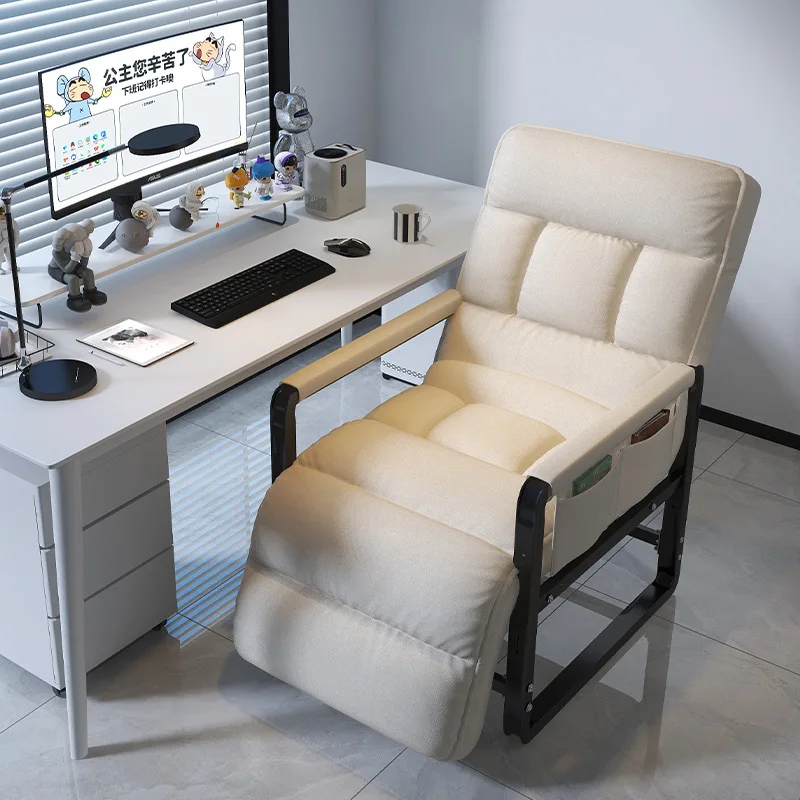 Reclining chair office lunch break siesta artifact folding chair computer chair can sit and lie down dual-purpose lazy backrest