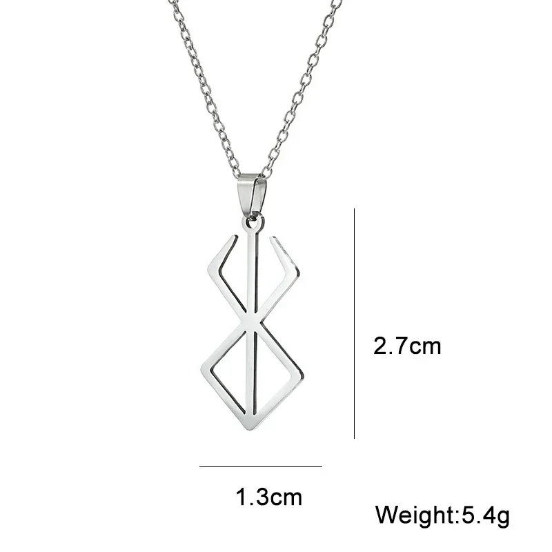 Anime BERSERK Symbol Pendant Necklace Hip Hop Stainless Steel Necklaces For Men Cosplay Jewelry Prop