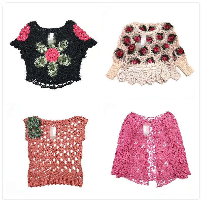 

Handmade Embroidered Vintage Sweater Double Layer Hollow out Pure Color Luxury Fluffy Mixed Fiber Knitwear Autumn Warmth