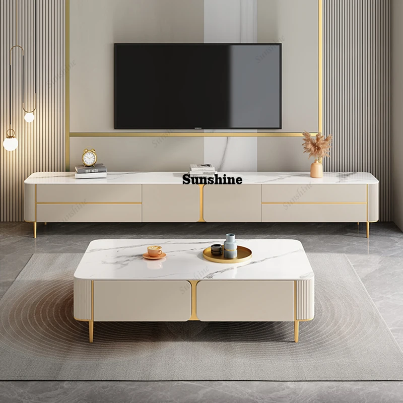 Flexible Organized TV Stand Lockable Wheels Tough Modern TV Cabinet Easy-Clean Surface Mueble Para TV Living Room Furniture