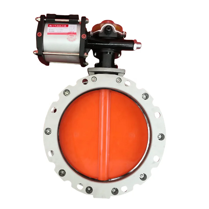 

Factory Direct Pneumatic Dust Powder butter fly Valve Polyurethane Single and Double Flange DN100V1FS