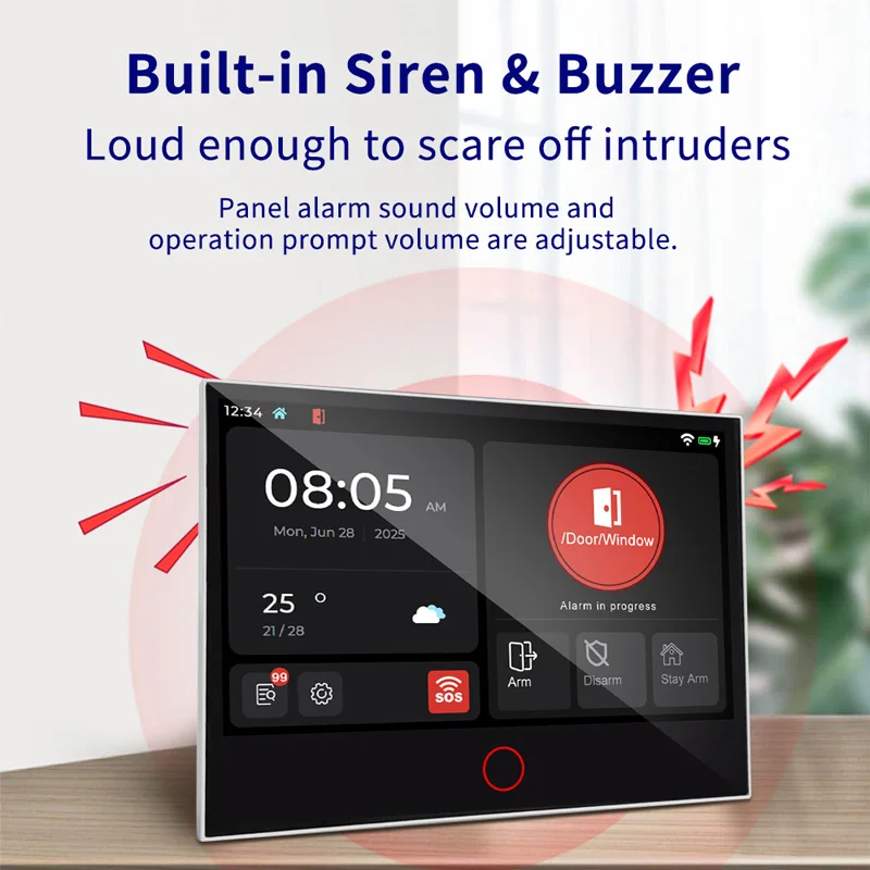 KERUI 4G WIFI Home Alarm System 7 inch Large Touch Screen Alarm Panel Tuya Smart Anti-theft Alarms Support FSK/ASK Sensor 433MHZ