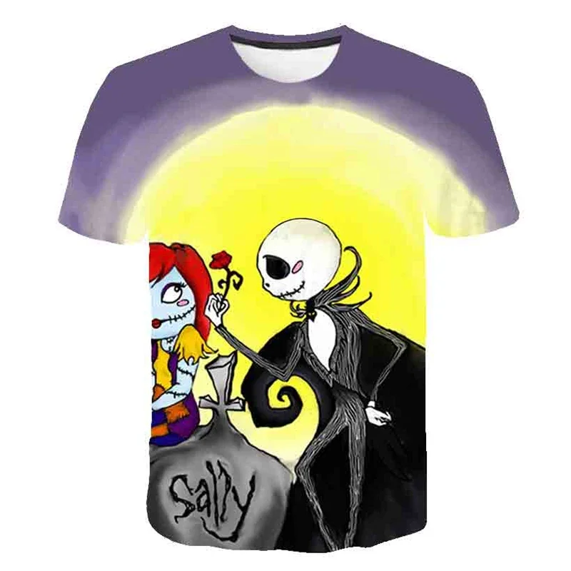 Halloween T-Shirts The Nightmare Before Christmas Jack Skellington 3D Print Men Women Fashion T Shirt Kids Boys Tees Tops