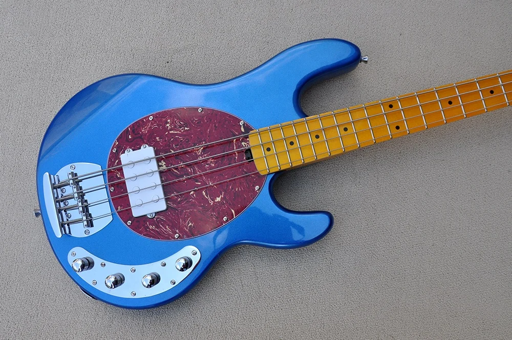 Flyoung  4 Strings Electric Bass Guitar Metal Blue Bass Guitar Bajo Electrico