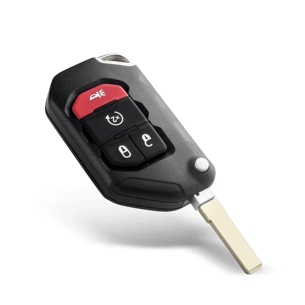 KEYYOU 2/3/4 przyciski składane etui na zdalny kluczyk samochodowy do Jeep Wrangler Gladiator 2018 2019 Auto Smart Keys Fob