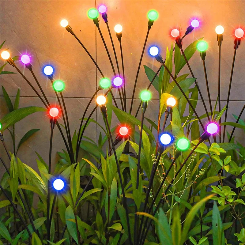 

NHG-d4PCS Solar Garden Lights Solar Swaying Light, Sway By Wind, Outdoor Lights, 12LED for Yard Patio Decoration Colo