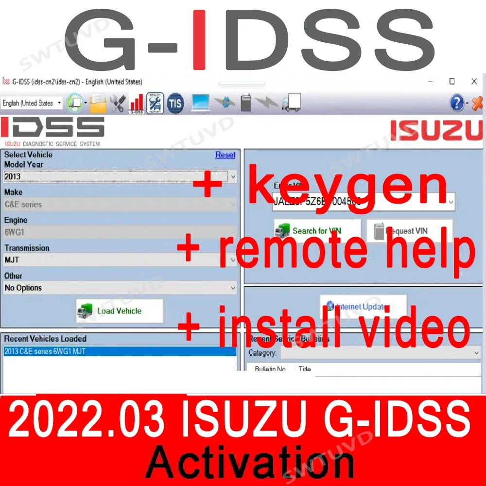 

2022.03 For ISUZU G-IDSS Diagnostic Service ISUZU Truck & Car Diagnostic