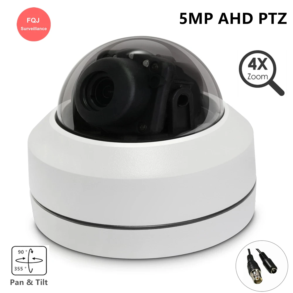 5MP PTZ AHD Speed Security Camera Outdoor Pan Tilt 4x Optical Zoom  Auto Focus Home Surveillance 4 IN 1 Analog Infrared Camera