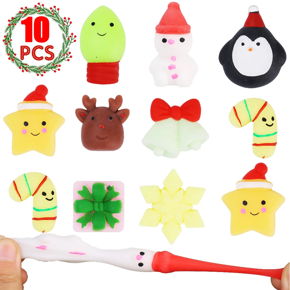 

1-10pcs Novelty Santa Claus Treats Squeeze Toys for Children To Decompress Vent Pinch Music Christmas Tree Hat Decorative Gifts