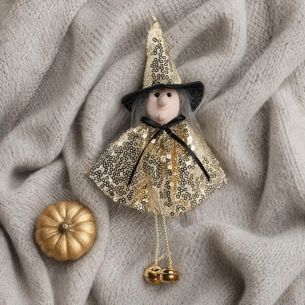 Party Decorations for Halloween Halloween Witch Doll with Bells Sequins Fabric Hanging Decoration for Tree Party Home Window