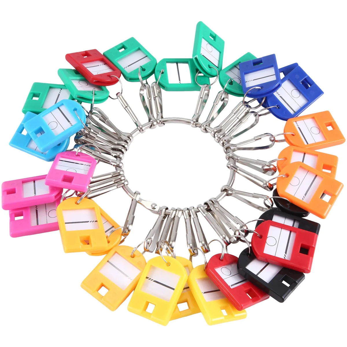 Portable Key Organizer, with 30 Individual Spring Hooks and Key Tags for Multiple Keys, for Office, Janitor, Apartments