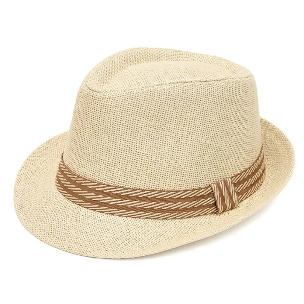 Lightweight Linen Belfry Trilby Hat Sun Protection Versatile Fedora Sun Hat Breathable Short Brim Jazz Beach Hat Casual