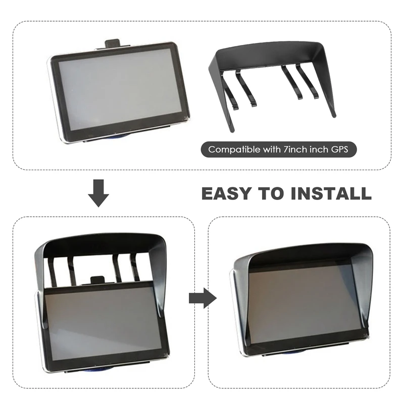 Sun Shade Shield Glare Visor For 7 inch Car Vehicle GPS Navigator Monitor-FABY