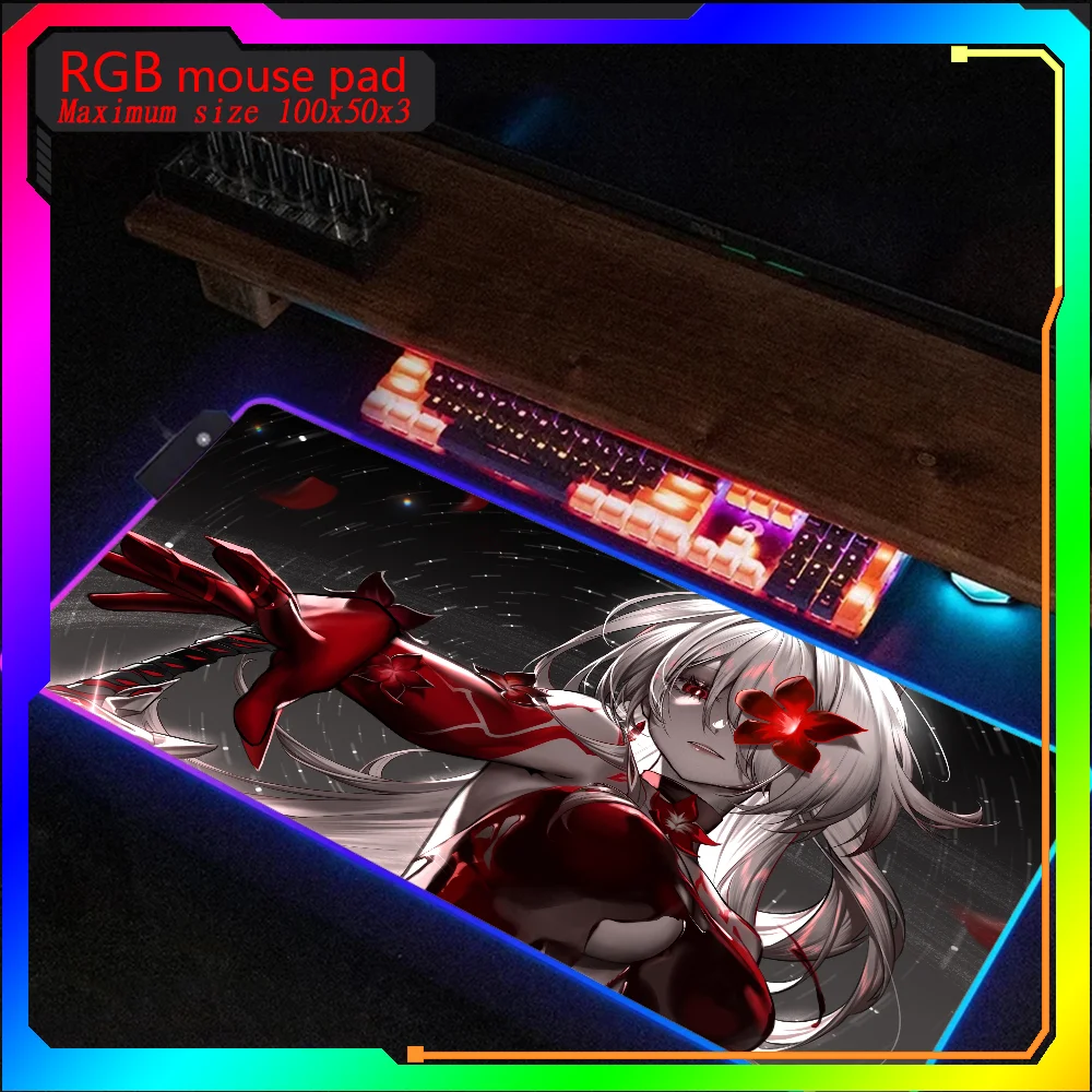 

Honkai Star Rail Acheron Hot selling Rgb MousePad Steelseries Laptop Mat Gaming Mousepad Backlit Keyboard Gamer Deskpad Mausepad