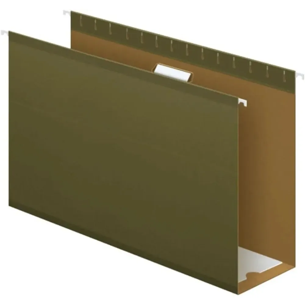 

Усиленные подвесные папки для файлов очень емкости, 4-дюймовый легальный размер, зеленый, вырез 1/5, 25 в коробке