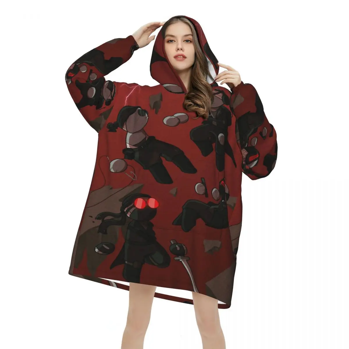 Oversized MADNESS COMBAT Hank Wearable Blanket Gifts for Women Men Ultrasoft Plush Warm Sweatshirt Blankets With Pocket