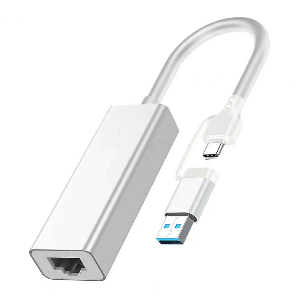 Colokan sambungan แบบมีสายและเล่น USB 3.0 Type-C เป็นอะแดปเตอร์เครือข่าย RJ45