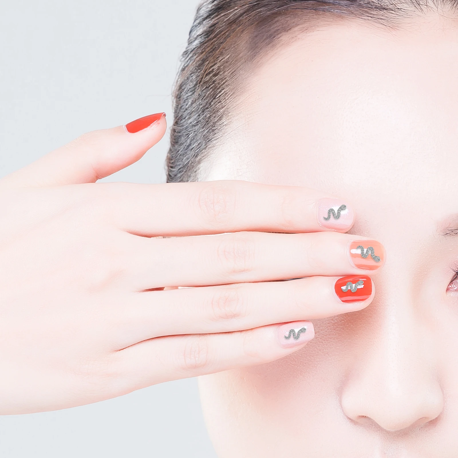 

5 Pcs Snake Nail Art Jewelry Rhinestones Animal Charms Decorate Silver 3d Studs