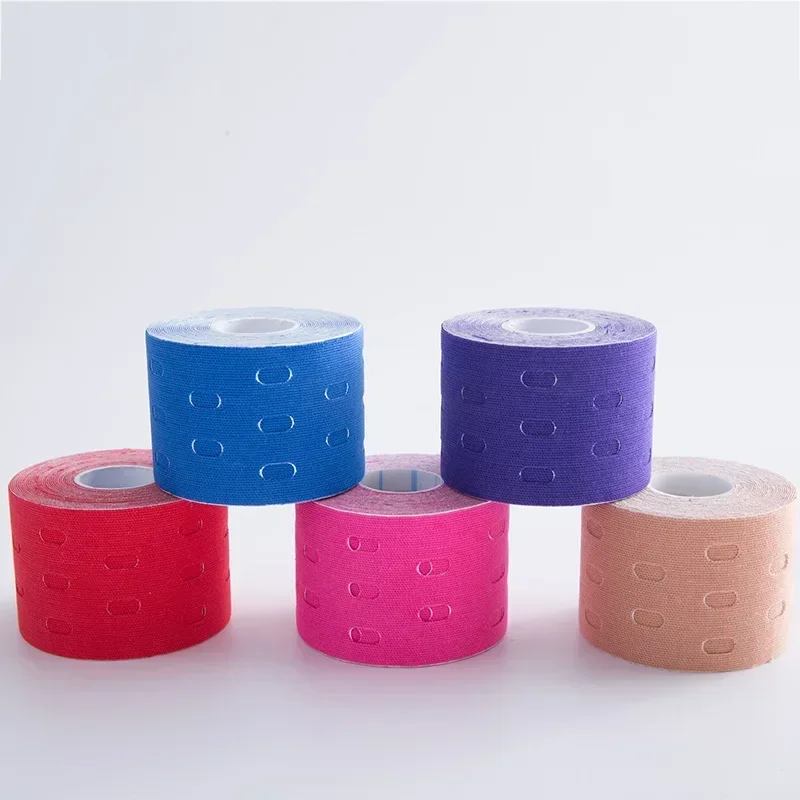 5cm Perforated Kinesiology Elastic Adhesive Tape Cotton Muscle Protection Athletes Breathable Gym Sports Glue Knee Protector