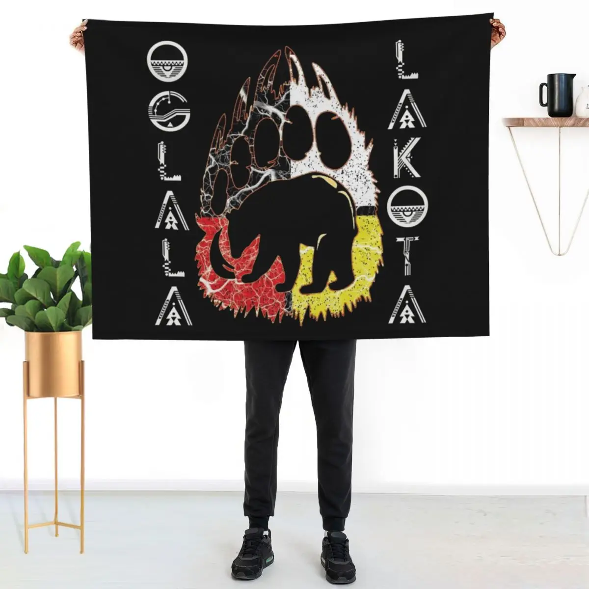 

Oglala Lakota Medicine Wheel Bear Paw Native Americans Throw Blanket Spring Fall Cozy Throw Blanket for Couch