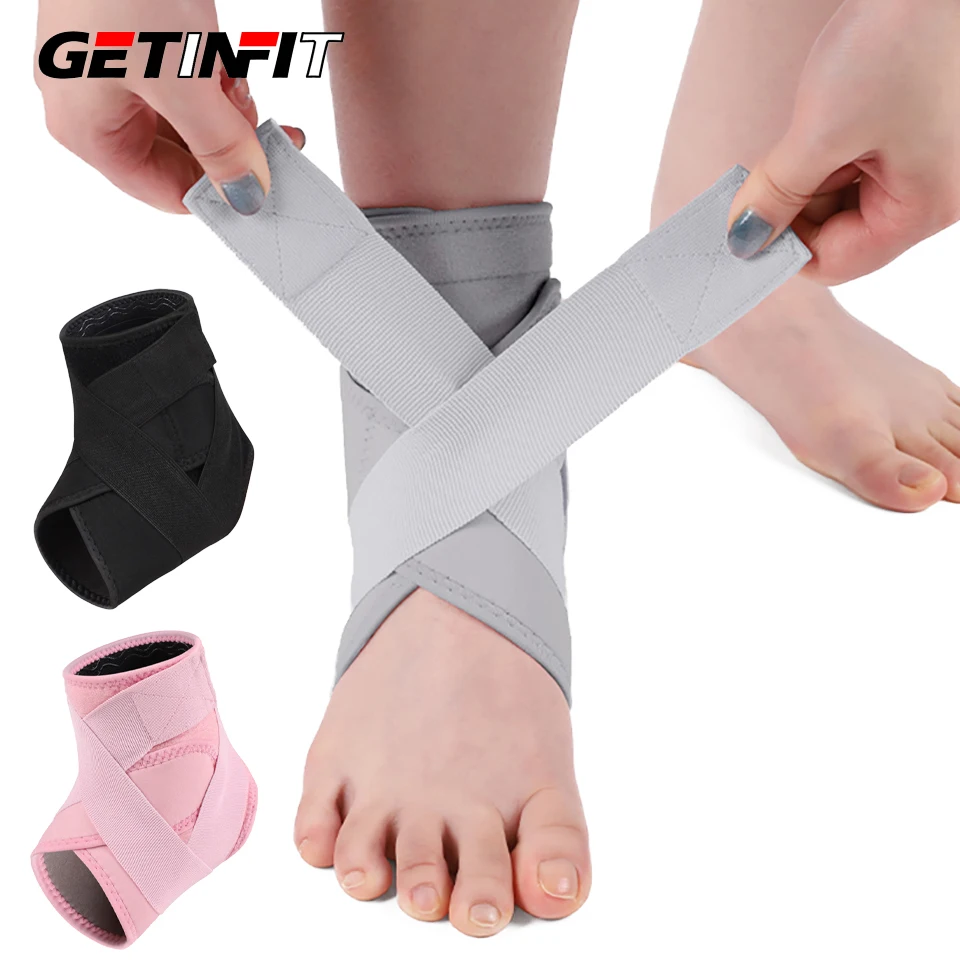 

GETINFIT 1Pcs Ankle Protection Silicone Anti-slip Compression Elastic Strap Ankle Protection Outdoor Sports Soccer Basketball