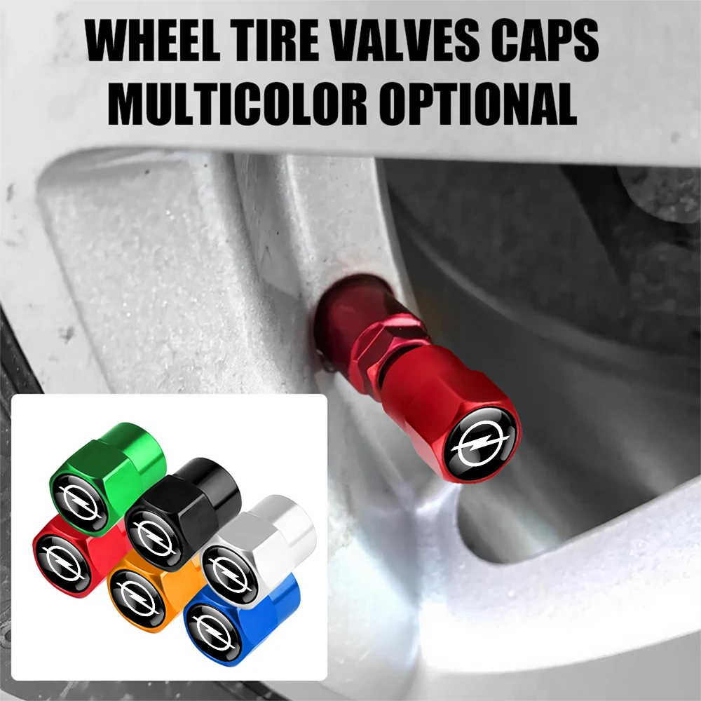 

4Pcs Aluminium Alloy Car Styling Wheel Valve Caps Cover Auto Accessories For Opel Opc Astra K Vivaro Corsa Zafira Insignia Mokka