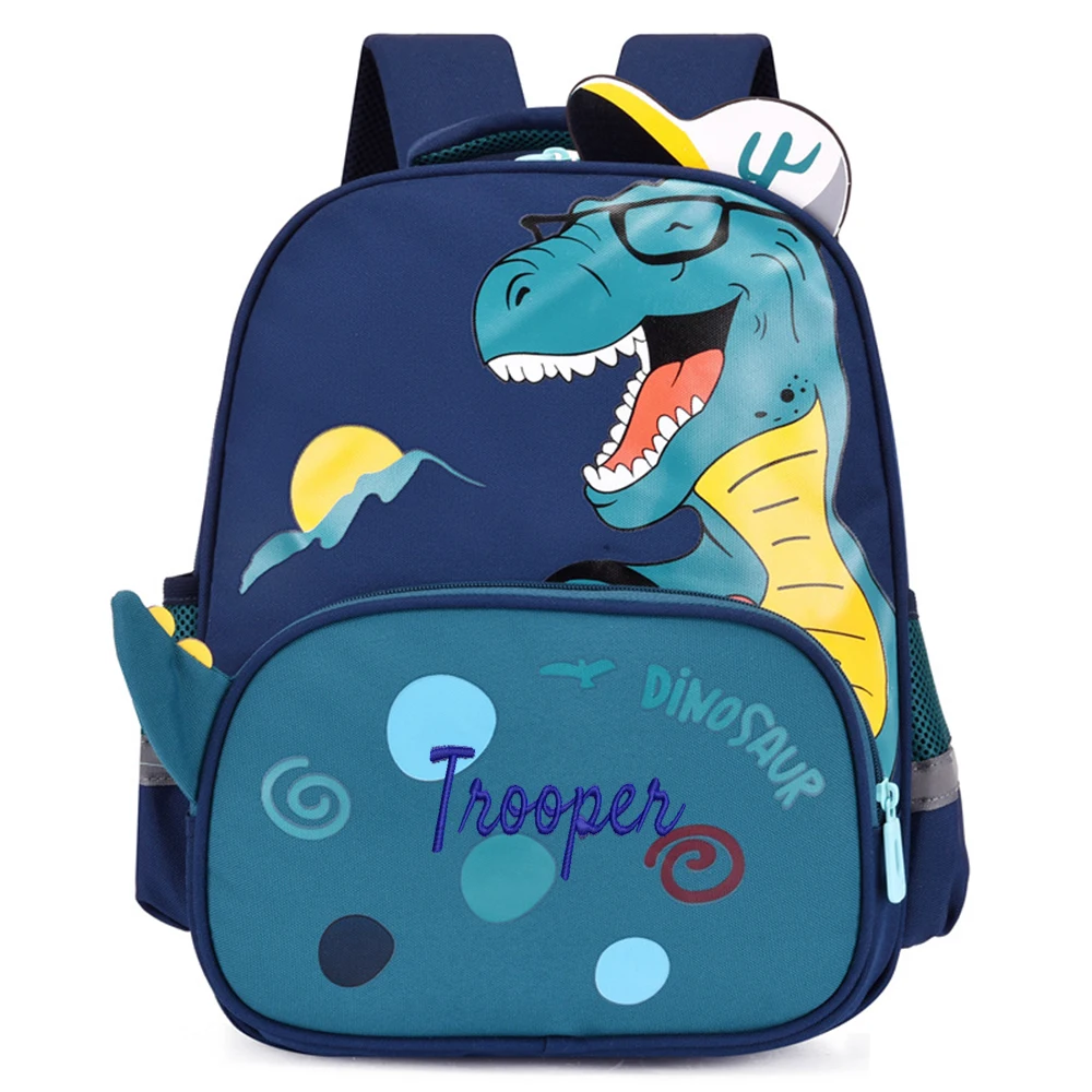 Custom Large Capacity Cute Cartoon Dinosaur Backpack Embroidered Children\'s Day Gift Bag for Primary and Secondary School Studen