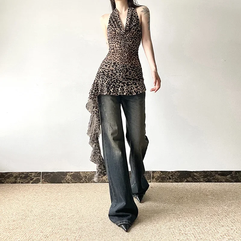 

Fashion Hanging Neck Backless Vest for Women New Women's Solid Color Slim Fit Street