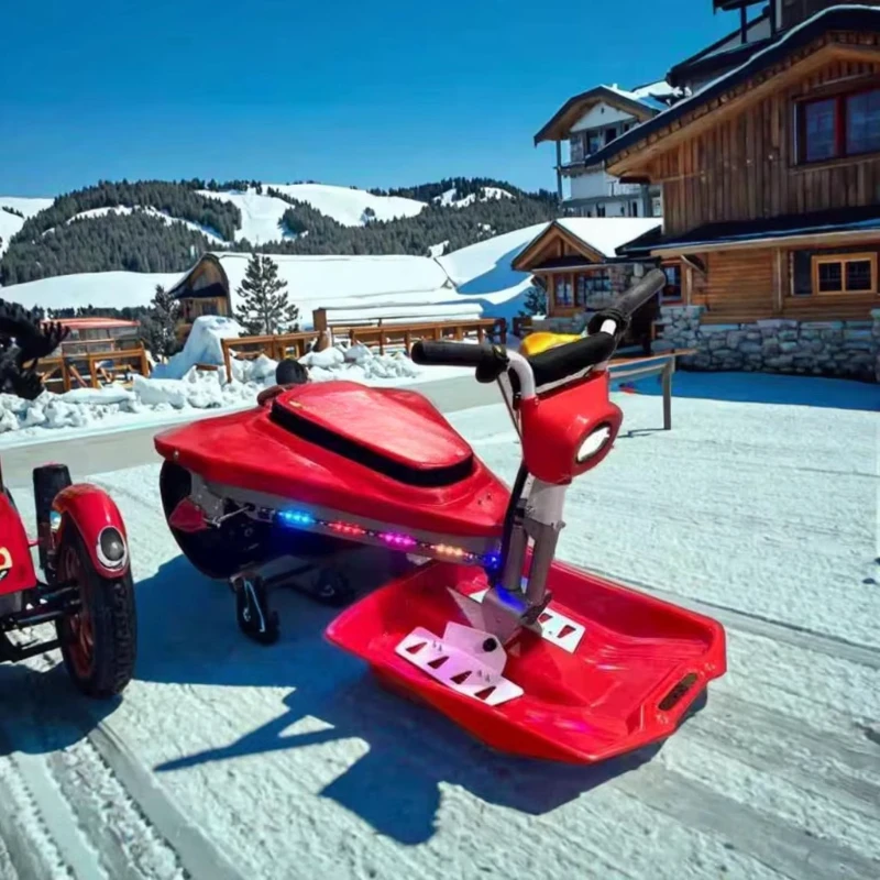 

48V electric tracked snowmobile, single/dual drive, snowfield and ski resort fun car with Light Emitting Diode and horn