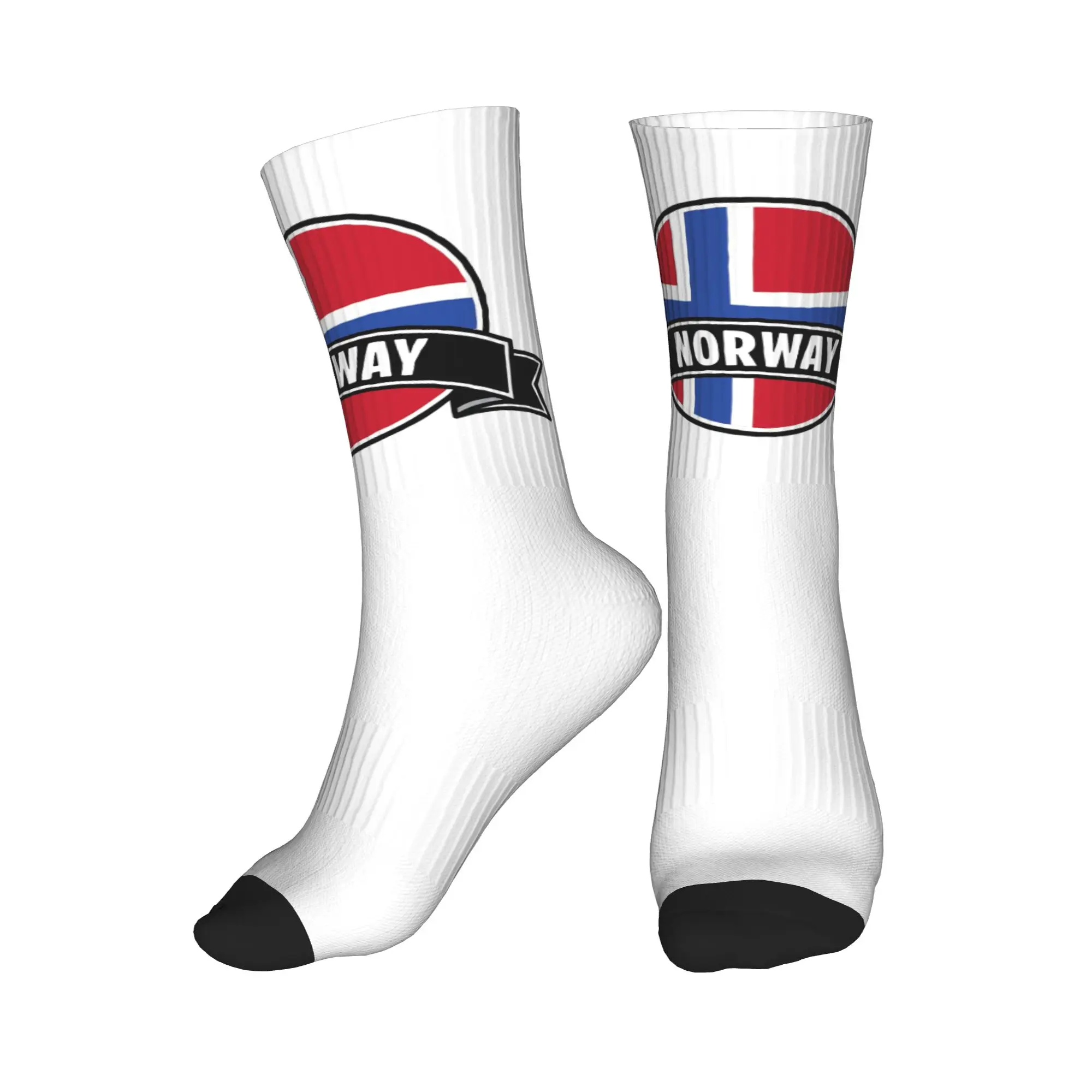 

All Seasons Norway Flag Sport Middle Tube Socks Super Soft Crew Socks Funny Stockings for Men Women