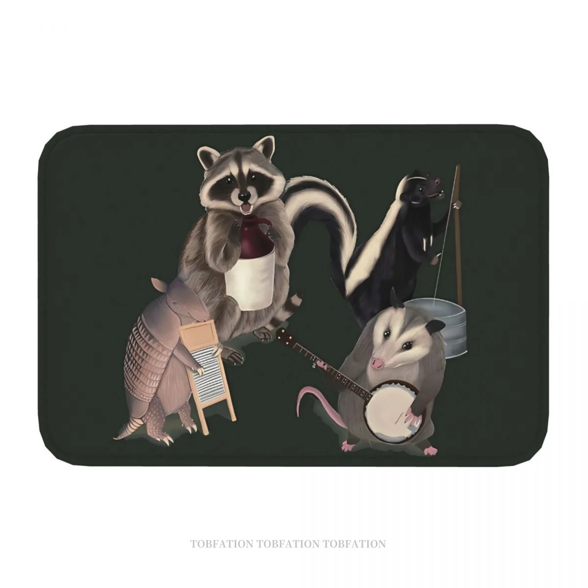 Opossum Non-slip Doormat Animal Jug Band The Roadkill Rebels Bath Bedroom Mat Prayer Carpet Home Pattern Decor