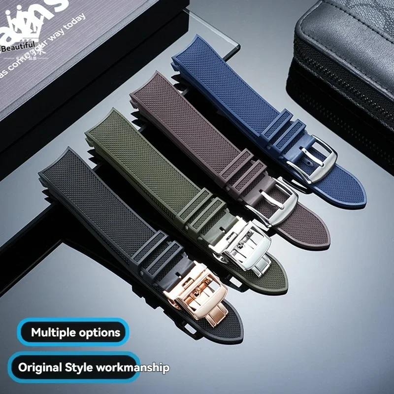 21mm High Quality Fluororubber Strap For Jaeger-LeCoultre Series Q906868J Q9068650 Watchband Curved Interface FKM Bracelet view 3