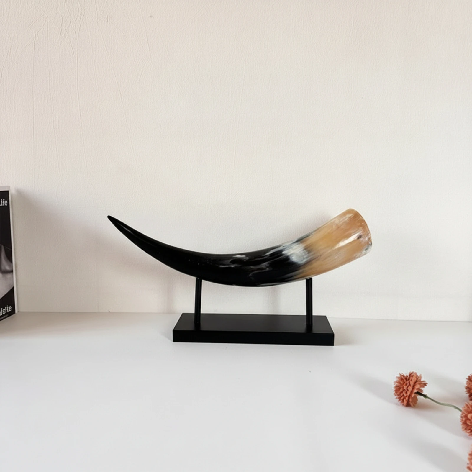 Antler Decor Sculptural Tabletop Ornament Standing Figurine Glossy Desk Figurine Unique for Living Room, Office