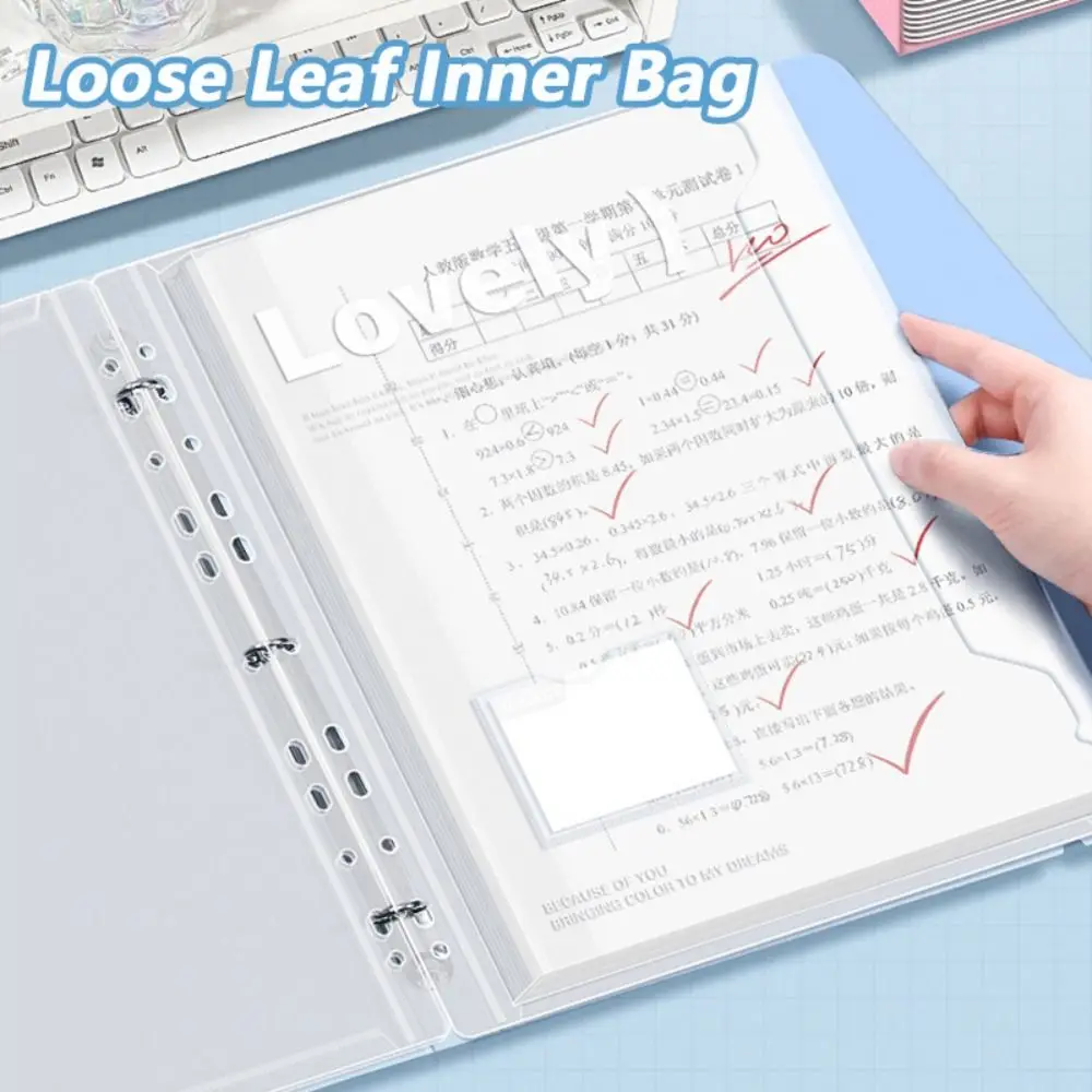INS Style Loose Leaf A4 File Folder Transparent Detachable Data Booklet Students Stationery Office Storage Booklet Gift