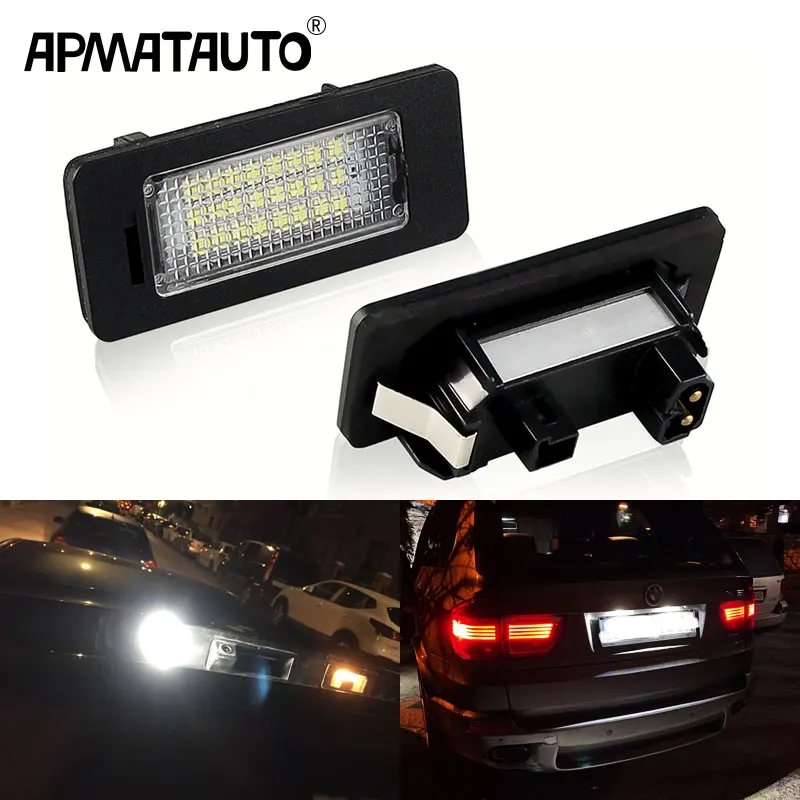 2pcs Canbus Led Number License Plate Light White FOR 07-12 BMW X-series E70 X5,F15 13-15,08-14 E71/E72 X6 F16 14~ No Errors 12V